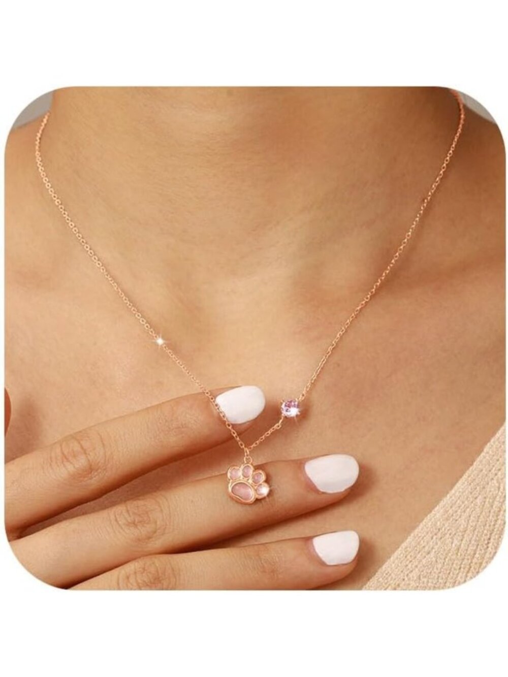 925 Sterling Silver Paw Print Necklace for Dog Lovers | Pet Memorial Gift with